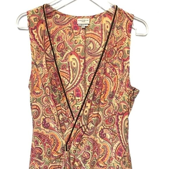 Karen Millen Paisley Print Midi V Neck Dress 10 - Picture 4 of 11